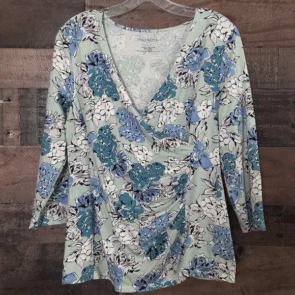 Talbots Floral Wrap Top - Picture 1 of 3